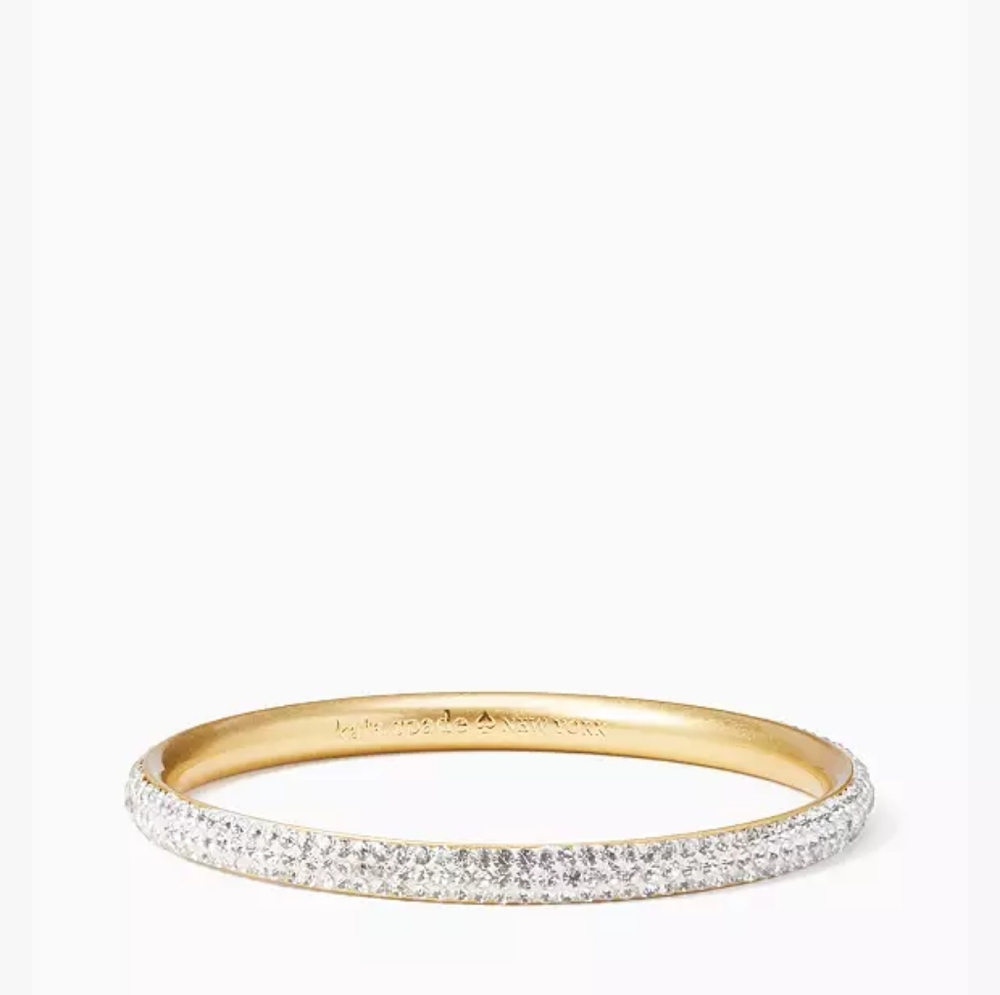 Kate Spade Razzle Dazzle Silver And Gold Bangle Bracelet With CZ Stones